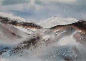 Voyage au Maroc - stage dessin : aquarelle des montagnes de l'Atlas Akaoka