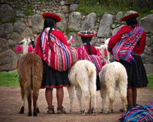 Voyage au Mexique : rencontres de femmes en tenue culturelle et de lamas Akaoka